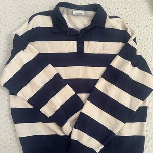 Champion Polo with Navy and White Stripes